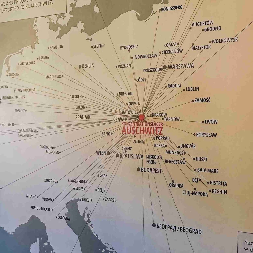 Mapa localizando Auschwitz